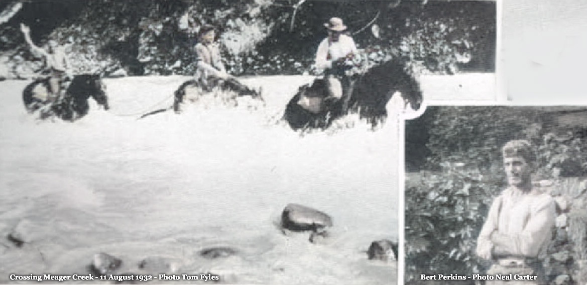 Crossing Meager Creek 11 August 1933