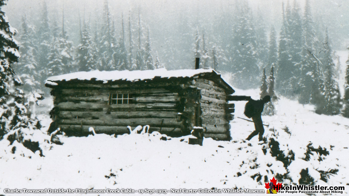 Charles Townsend Outside Fitzsimmons Creek Cabin 19 Sept 1923