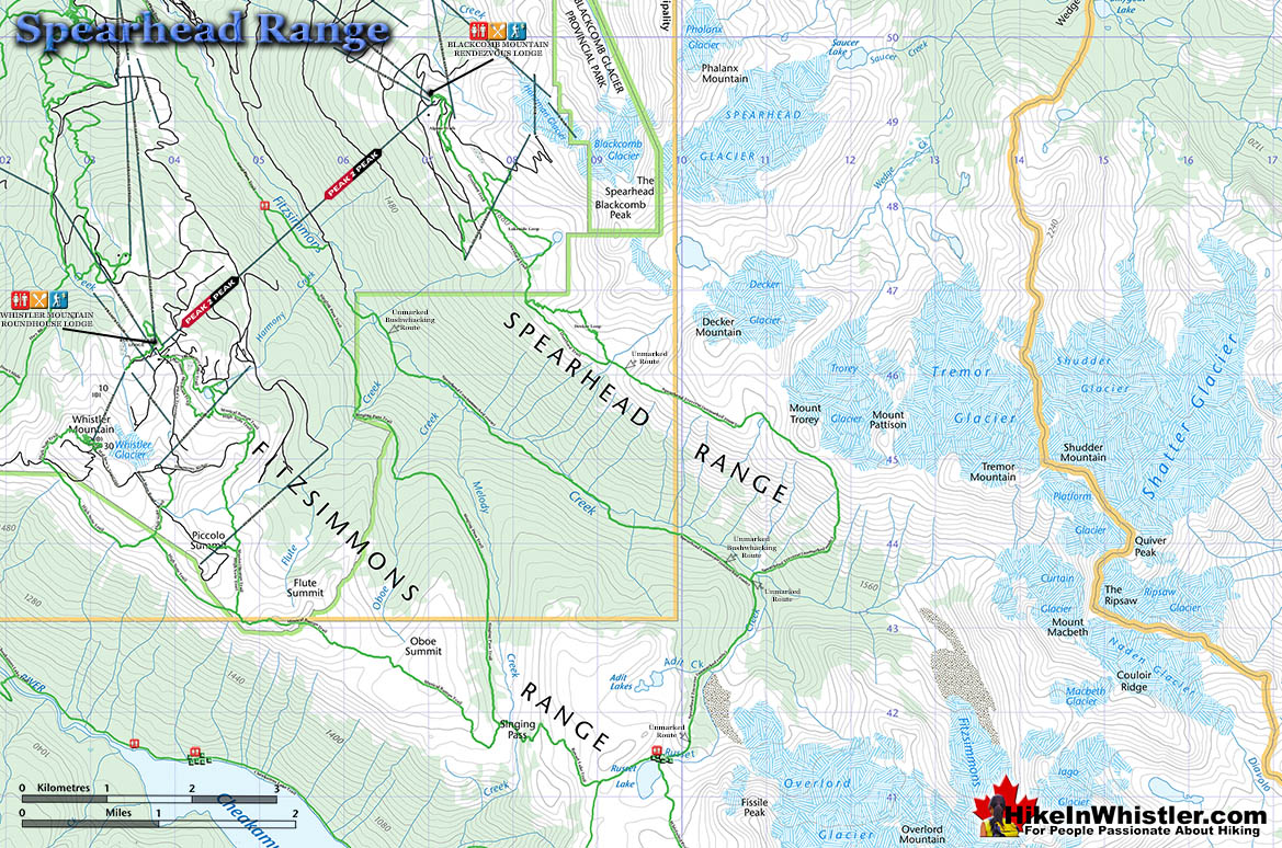 Spearhead Range Topo Map