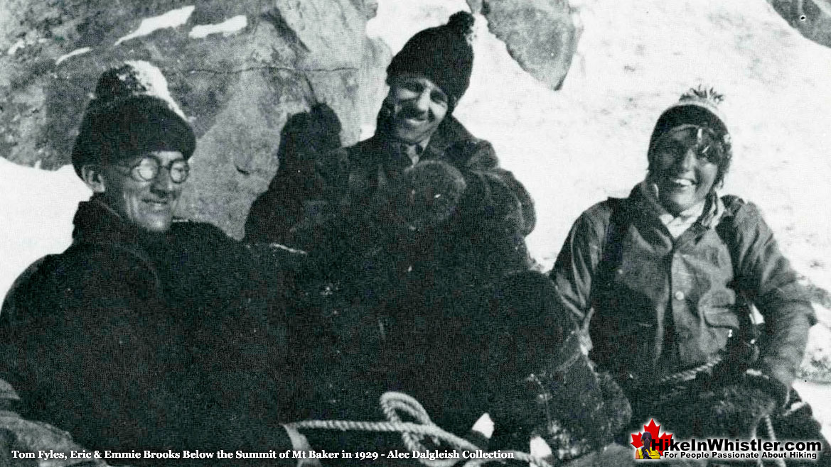 Tom Fyles, Eric & Emmie Brooks Mt Baker 1929