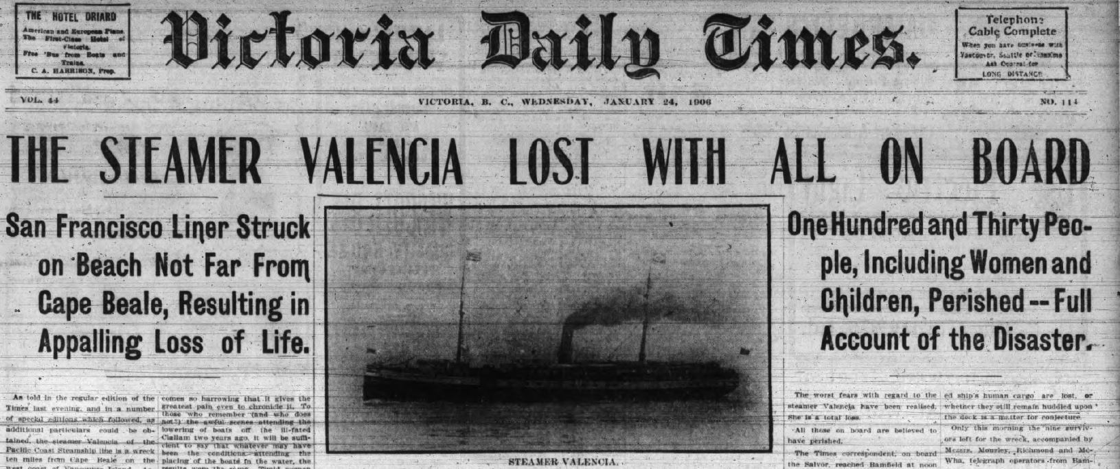 Valencia Shipwreck Headline