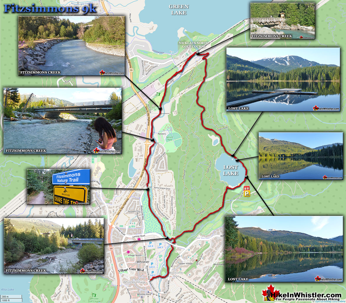 Fitzsimmons Creek 9km Trail Map