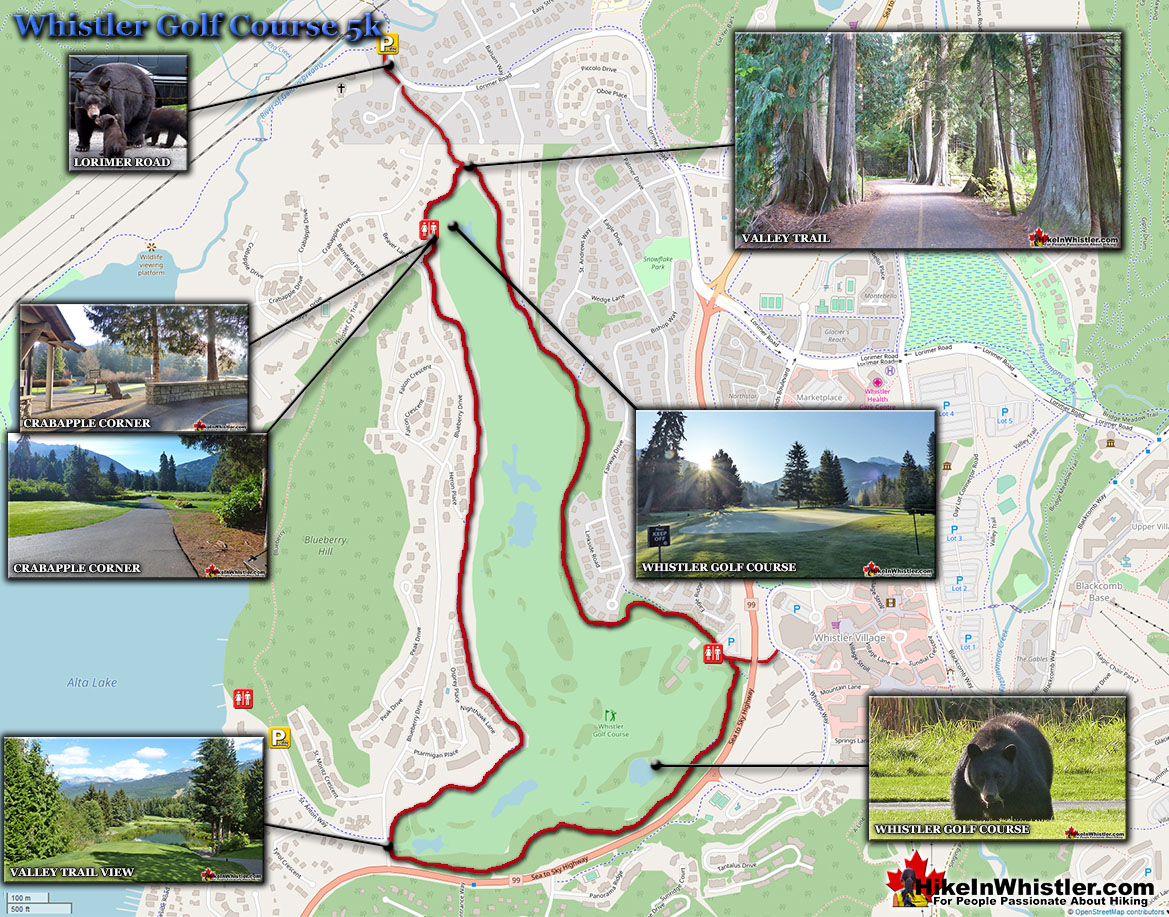 Whistler Golf Course Running Map