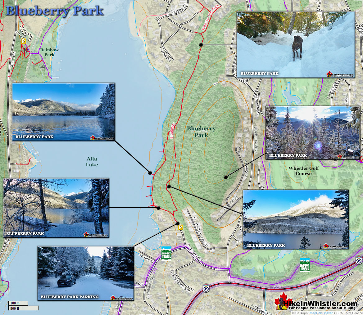 Blueberry Park Snowshoe Map v8