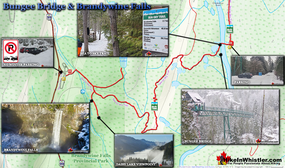 Brandywine via Bungee Bridge Map