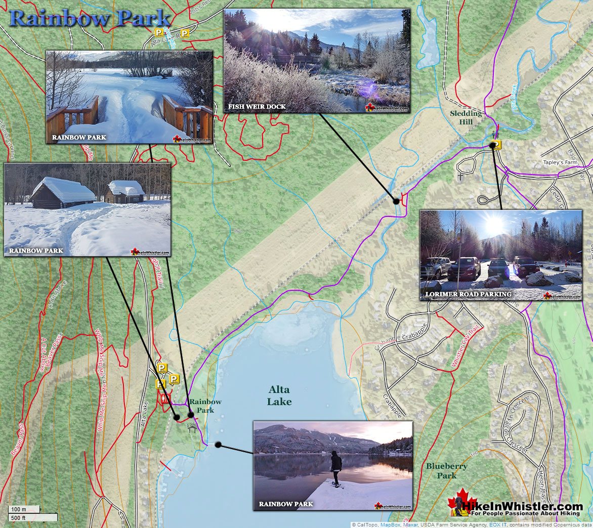 Rainbow Park Snowshoe Map v4a