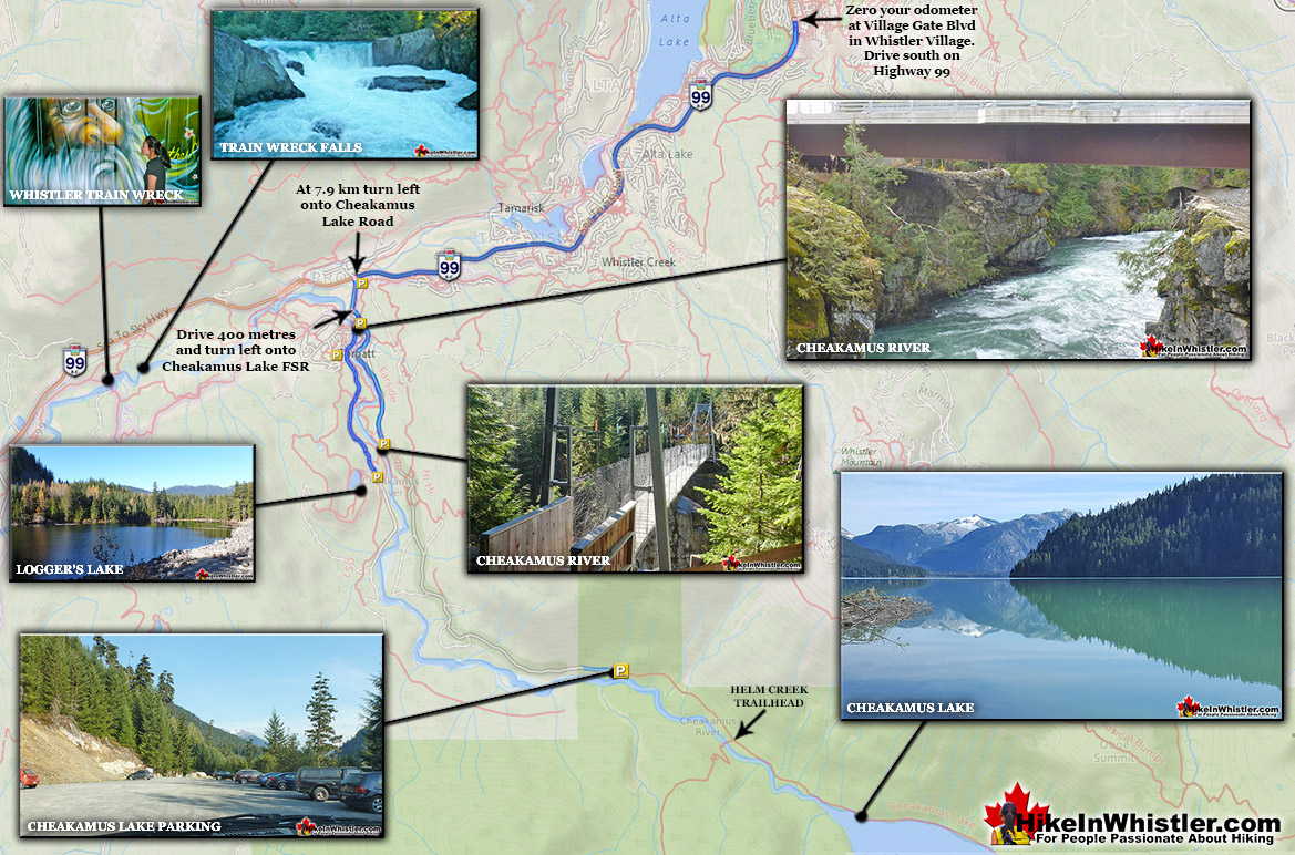Cheakamus River Trailhead Directions Map