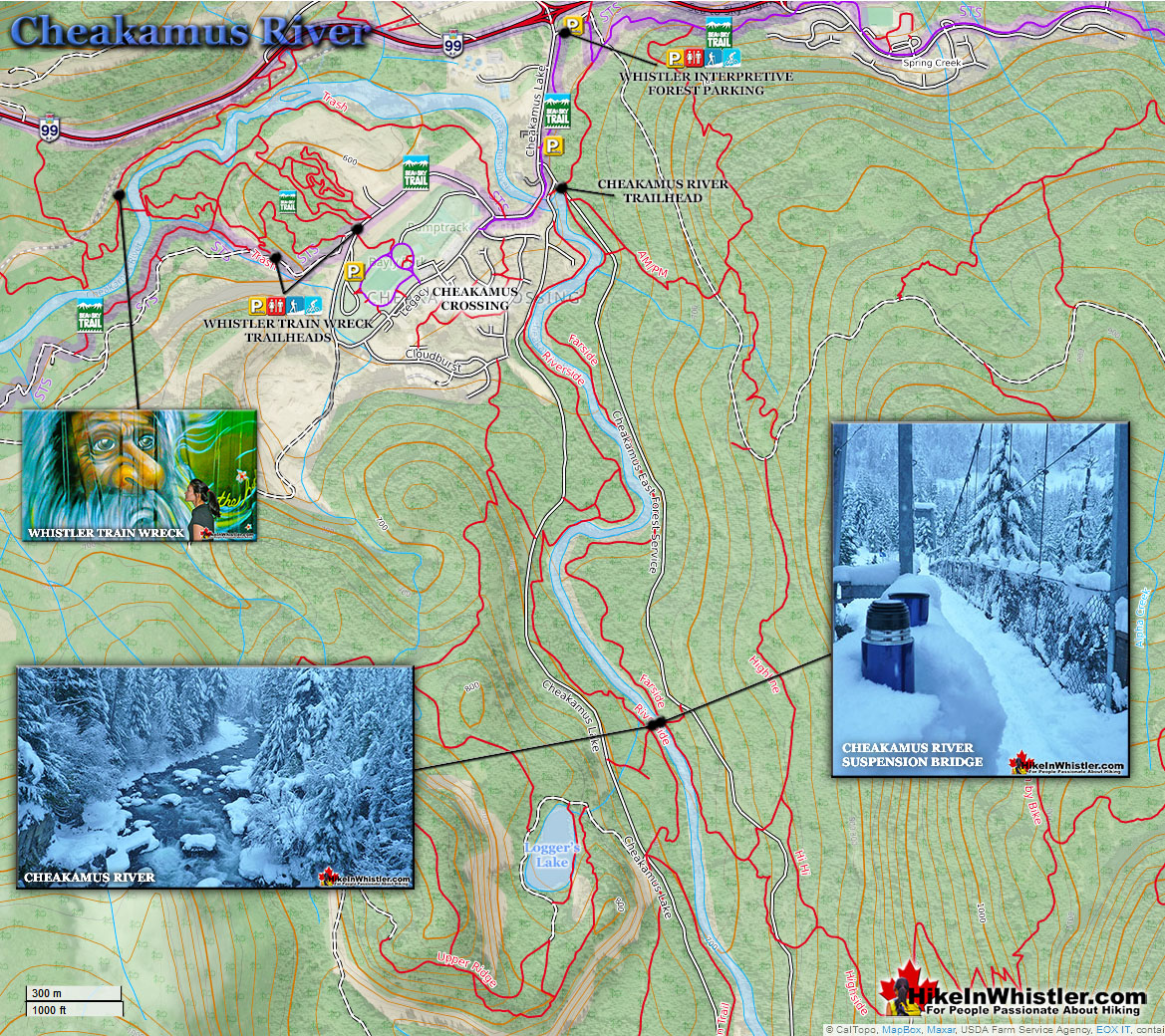 Cheakamus River Snowshoeing Map v6