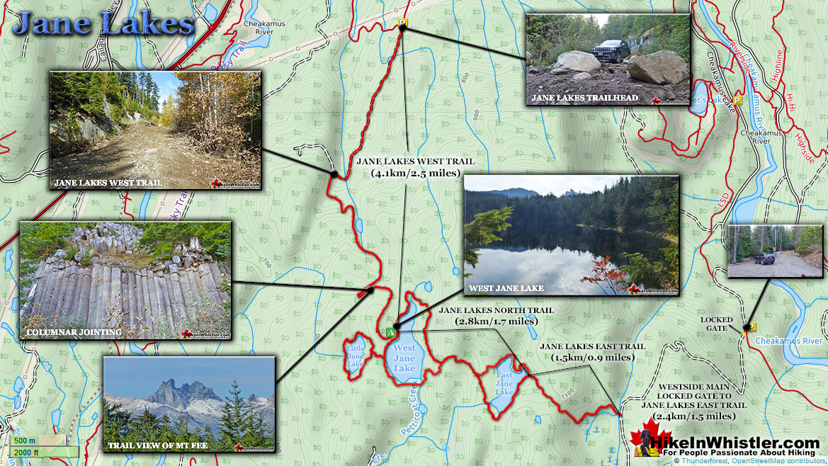 Jane Lakes Trail Map