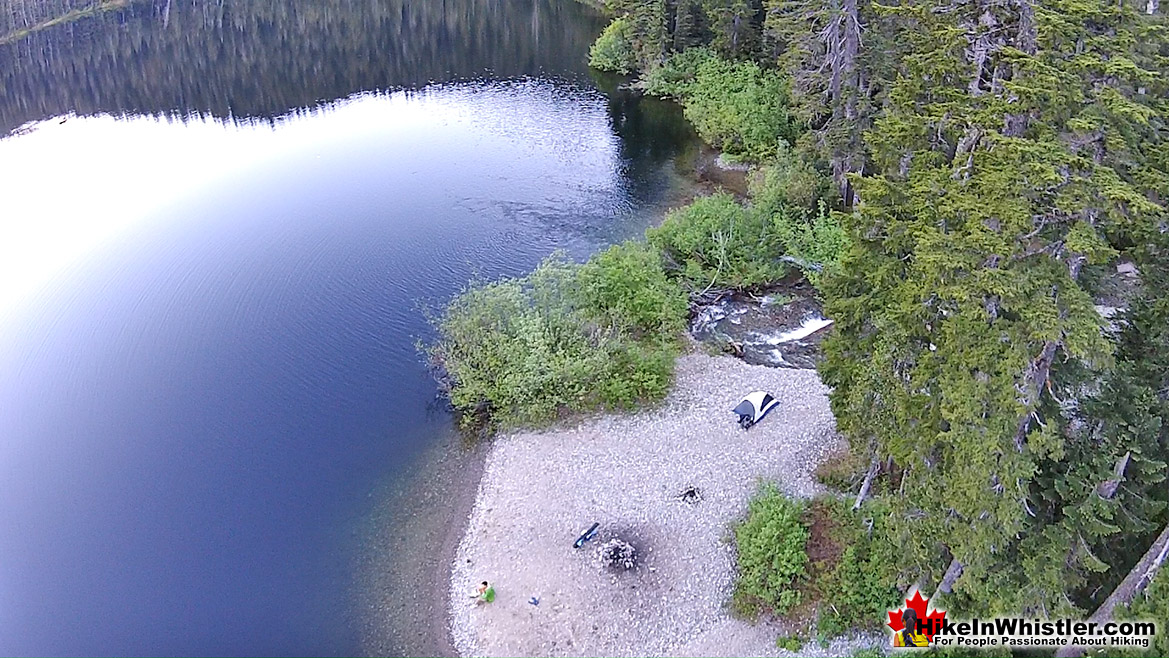 Madeley Lake Beach Campsite View