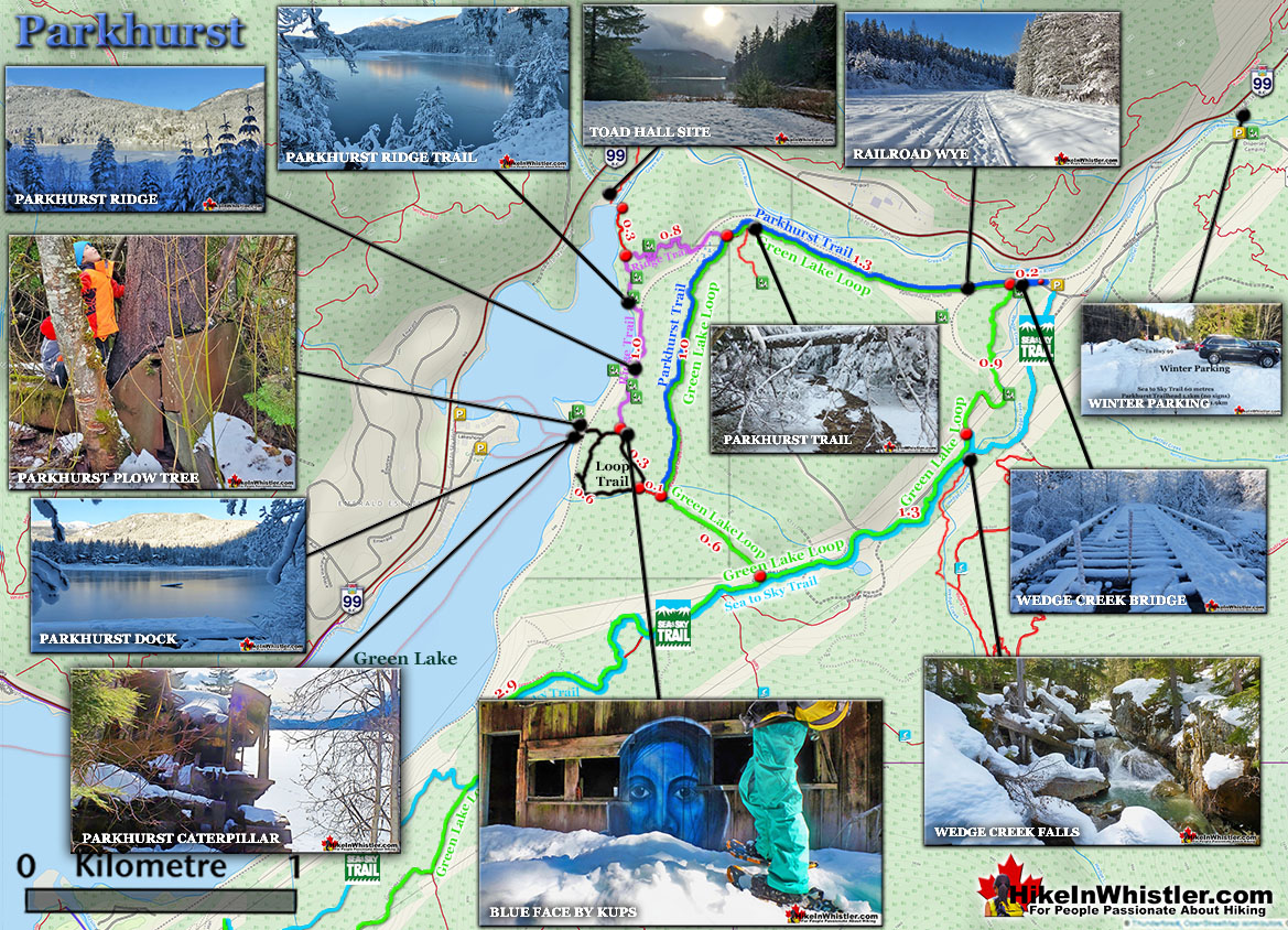 Parkhurst Whistler Snowshoe Map