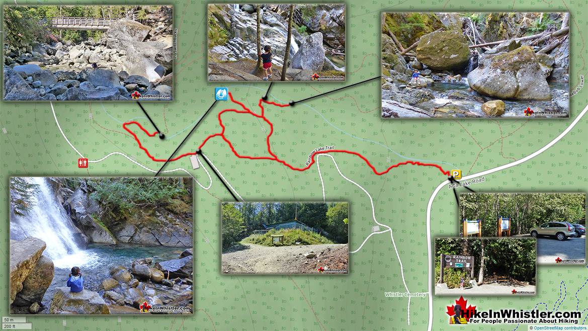 Rainbow Falls Trail Map Best Hiking Whistler
