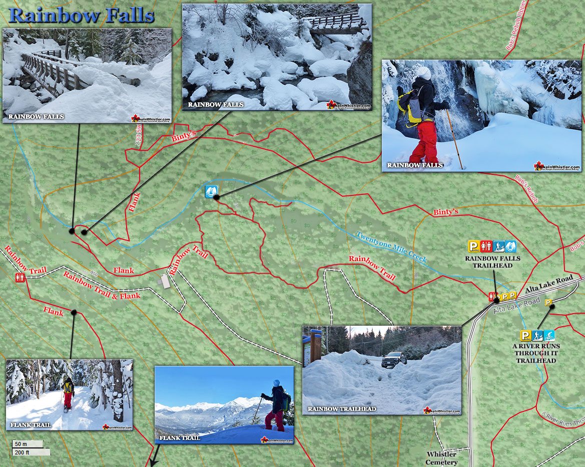 Rainbow Falls Snowshoeing Map v6a