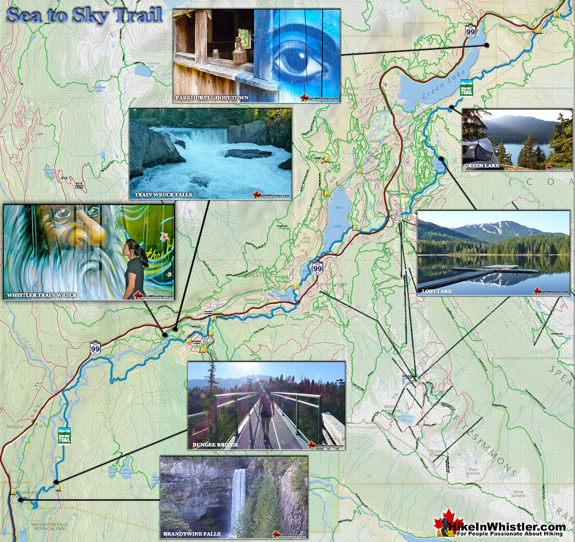 Sea to Sky Trail Map - Hike in Whistler