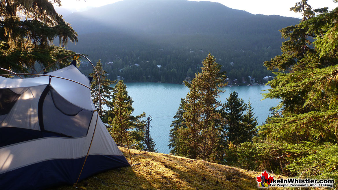 Sea to Sky Trail Tent View of Green Lake