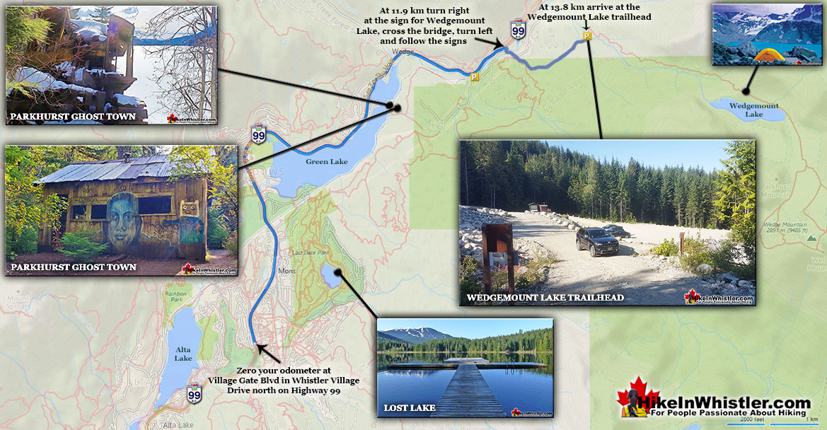 Wedgemount Lake Driving Directions Map v9