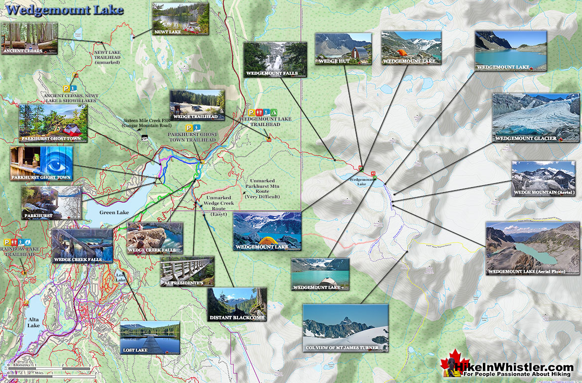 Wedgemount Lake Hiking Map Large v13
