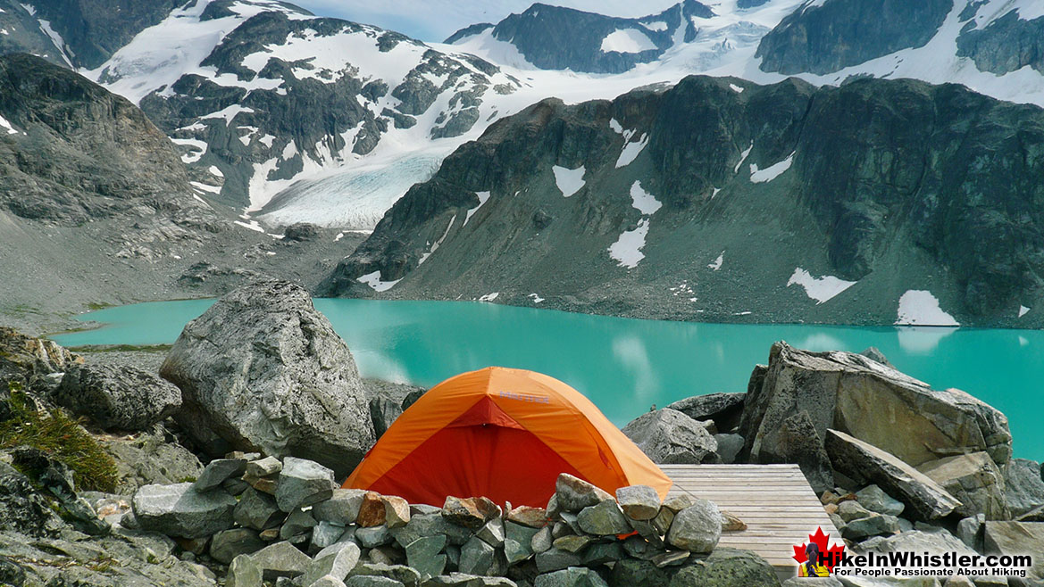 Wedgemount Lake Sunset Tent View